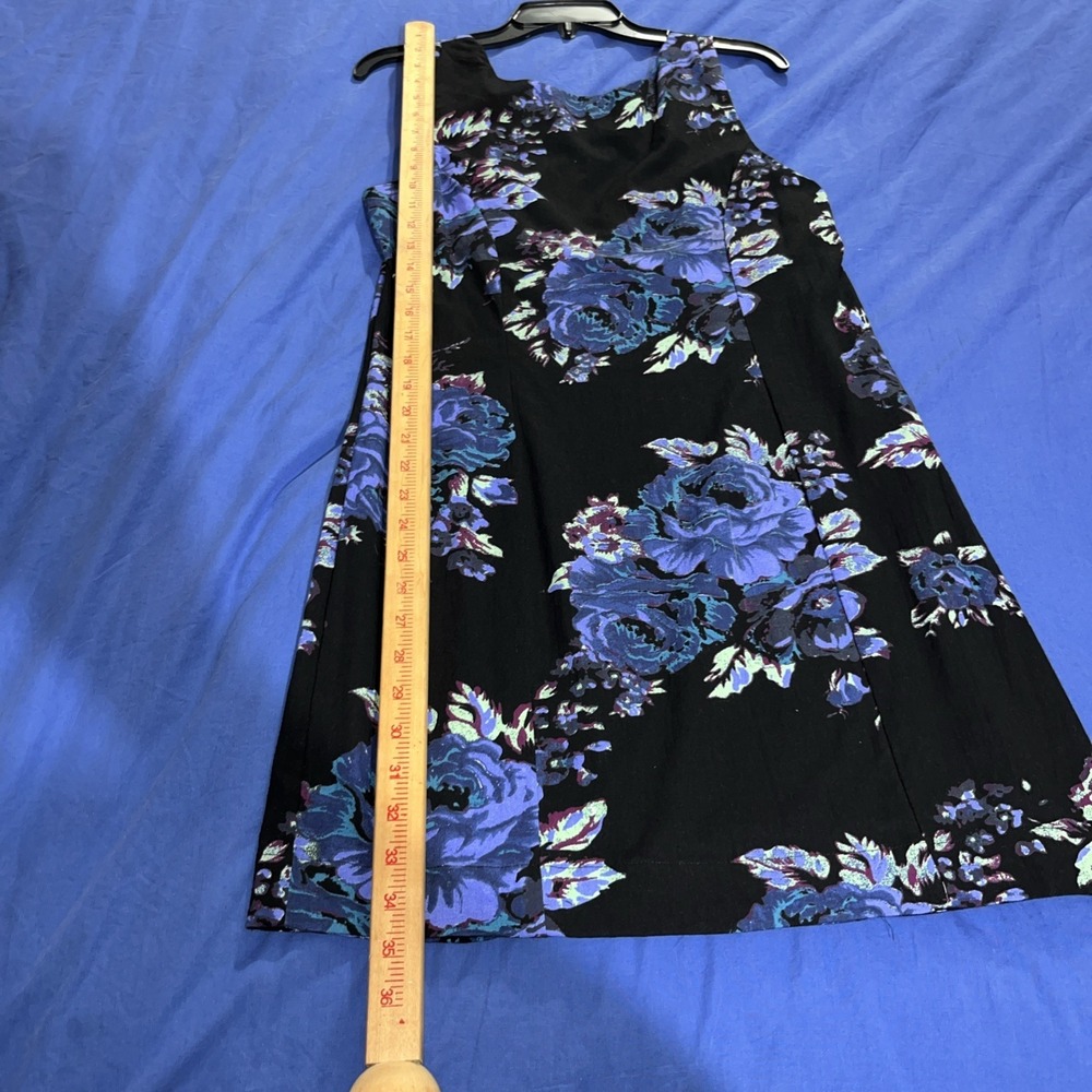 Free People Mayberry Mini Dress Size Medium Blue Purple Floral Linen Blend NWT - Picture 10 of 13